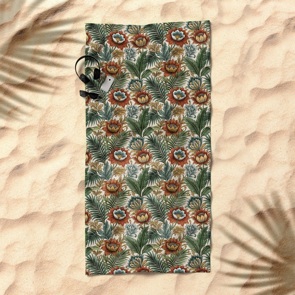 Marta Barragan Camarasa Retro Jungle Garden Beach Towel