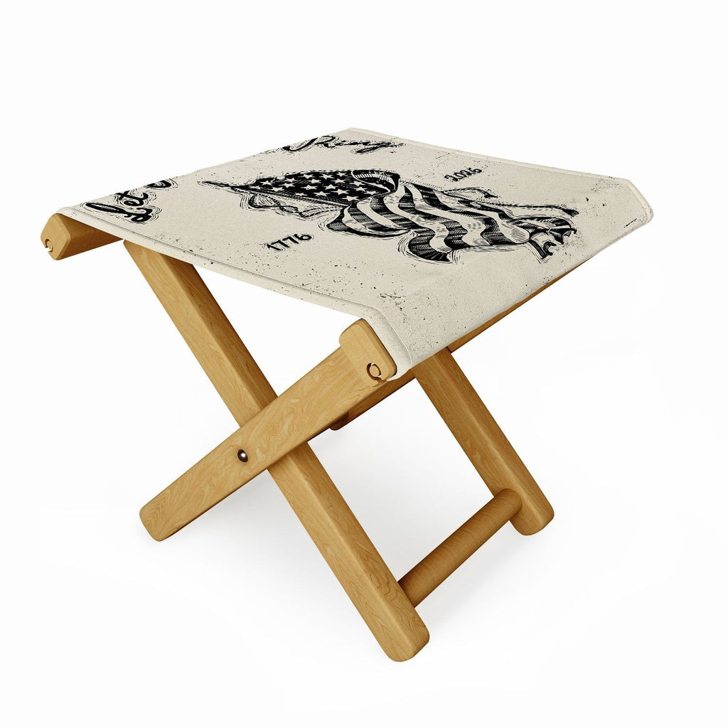 DENY Designs Let Freedom Ring Block Folding Stool