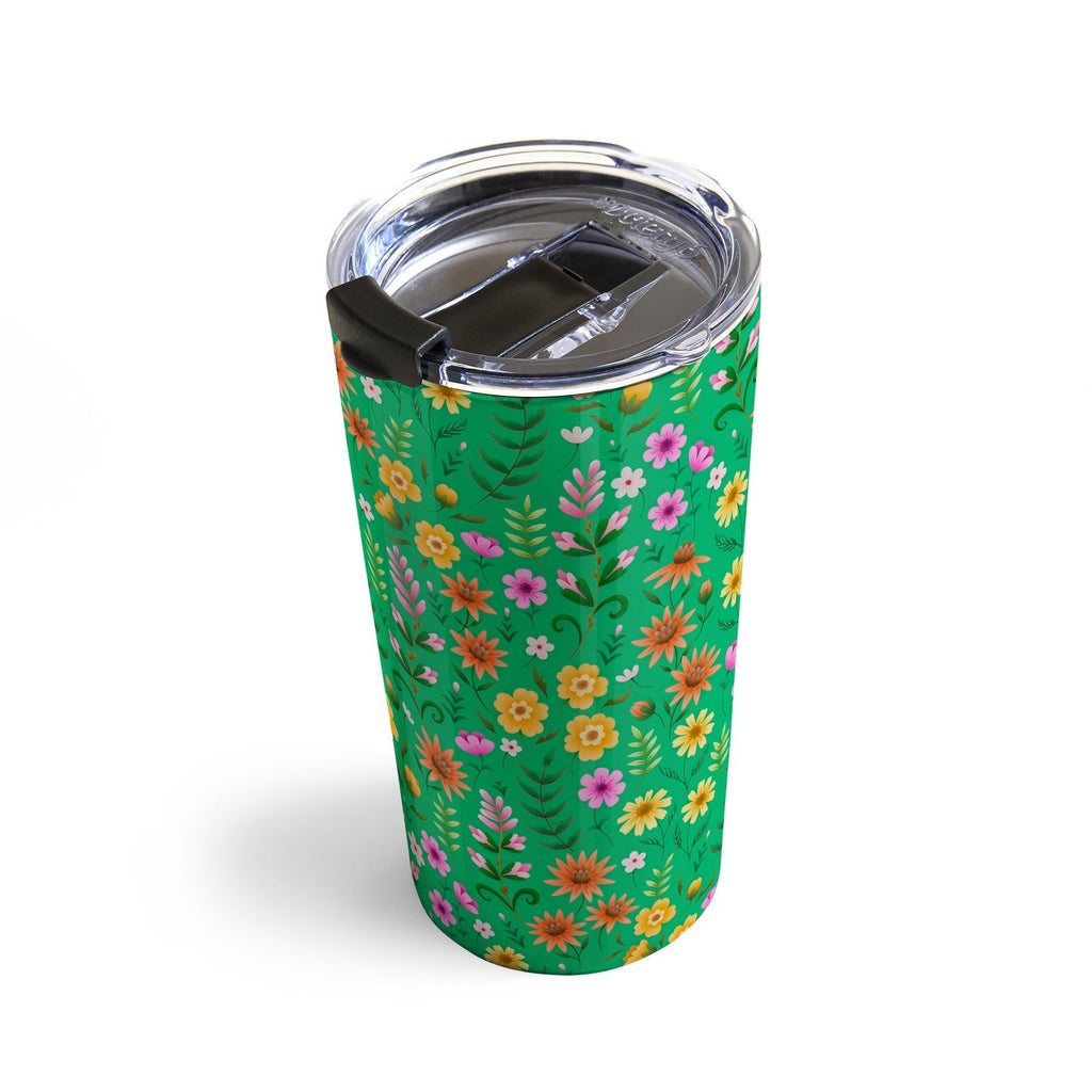 Pimlada Phuapradit Ditsy Spring Floral Green Travel Mug