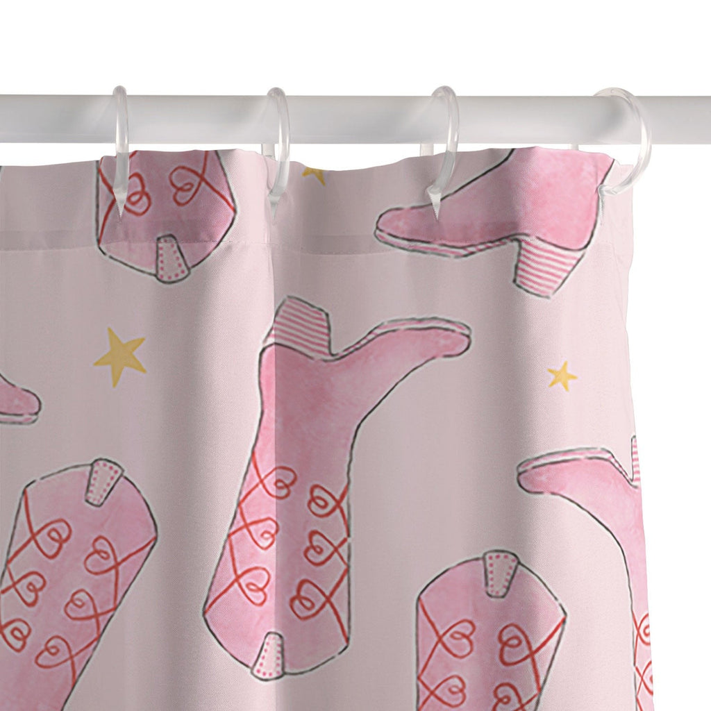 Love_Ryming Stars and Boots Shower Curtain
