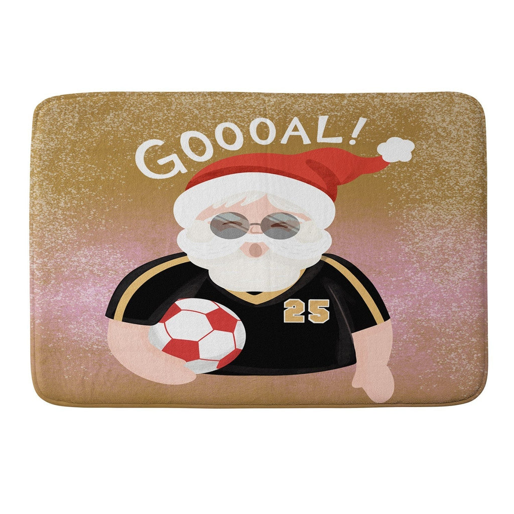 Design by Spark Sporty Soccer Santa Memory Foam Bath Mat