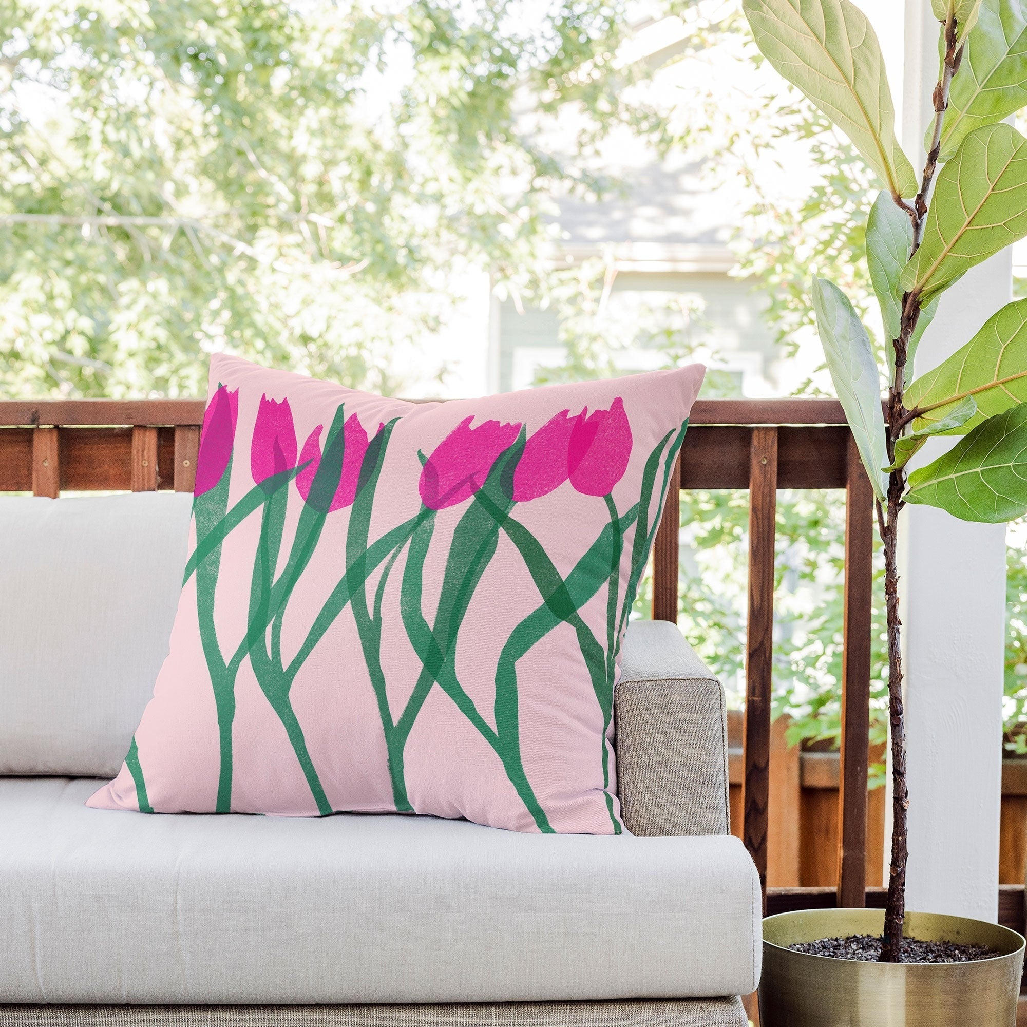 Garima Dhawan tulips 14 Outdoor Throw Pillow
