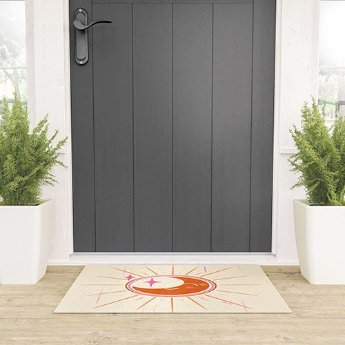 Little Om Celestial Moon cream Welcome Mat