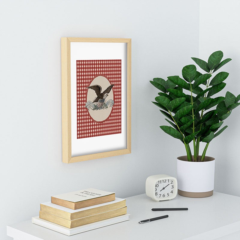 DENY Designs Gingham Eagle Recessed Framing Rectangle