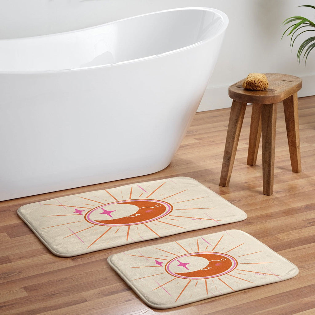 Little Om Celestial Moon cream Memory Foam Bath Mat