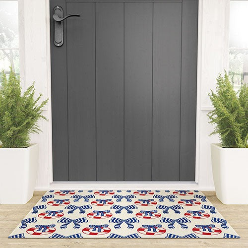 Design by Spark Nautical Christmas Bows Welcome Mat
