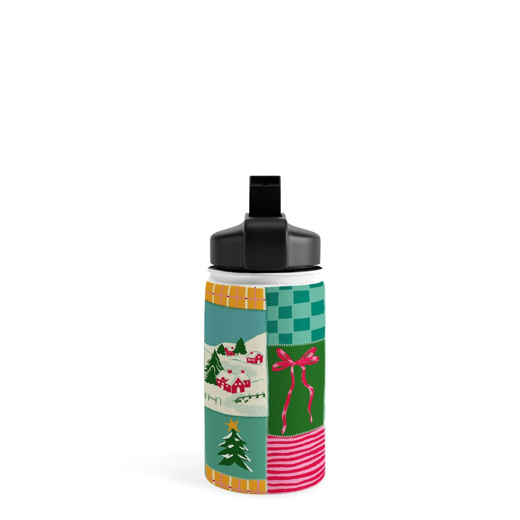 LouBruzzoni Cozy Christmas Patchwork Water Bottle