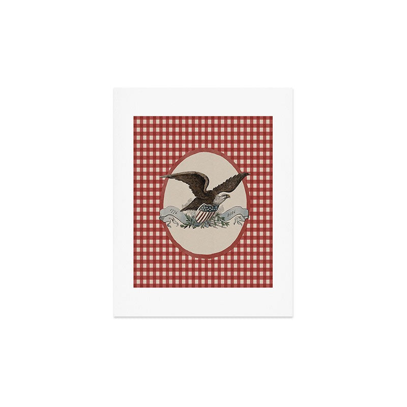 DENY Designs Gingham Eagle Art Print