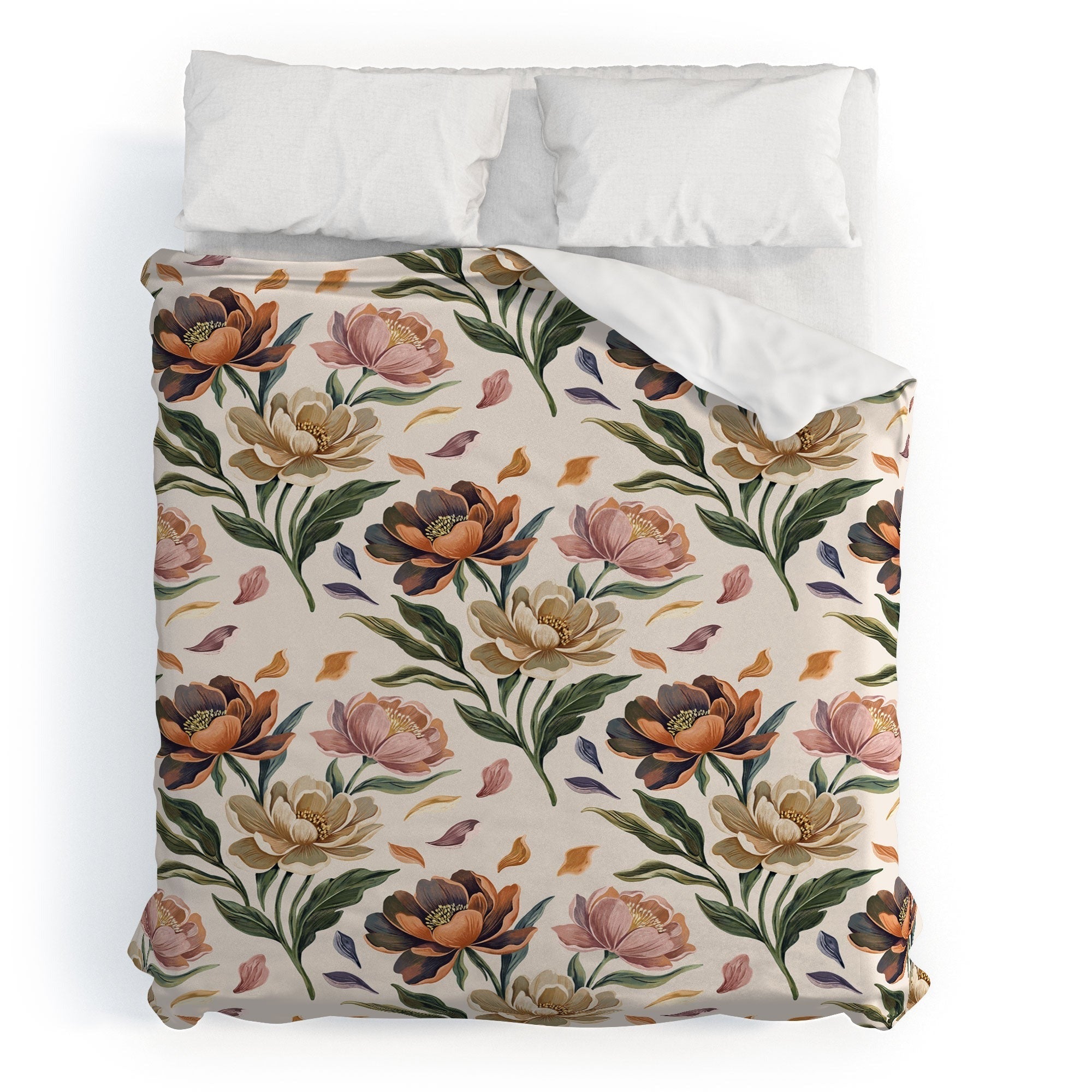 Marta Barragan Camarasa Hand Painted Peony Florals Duvet Cover