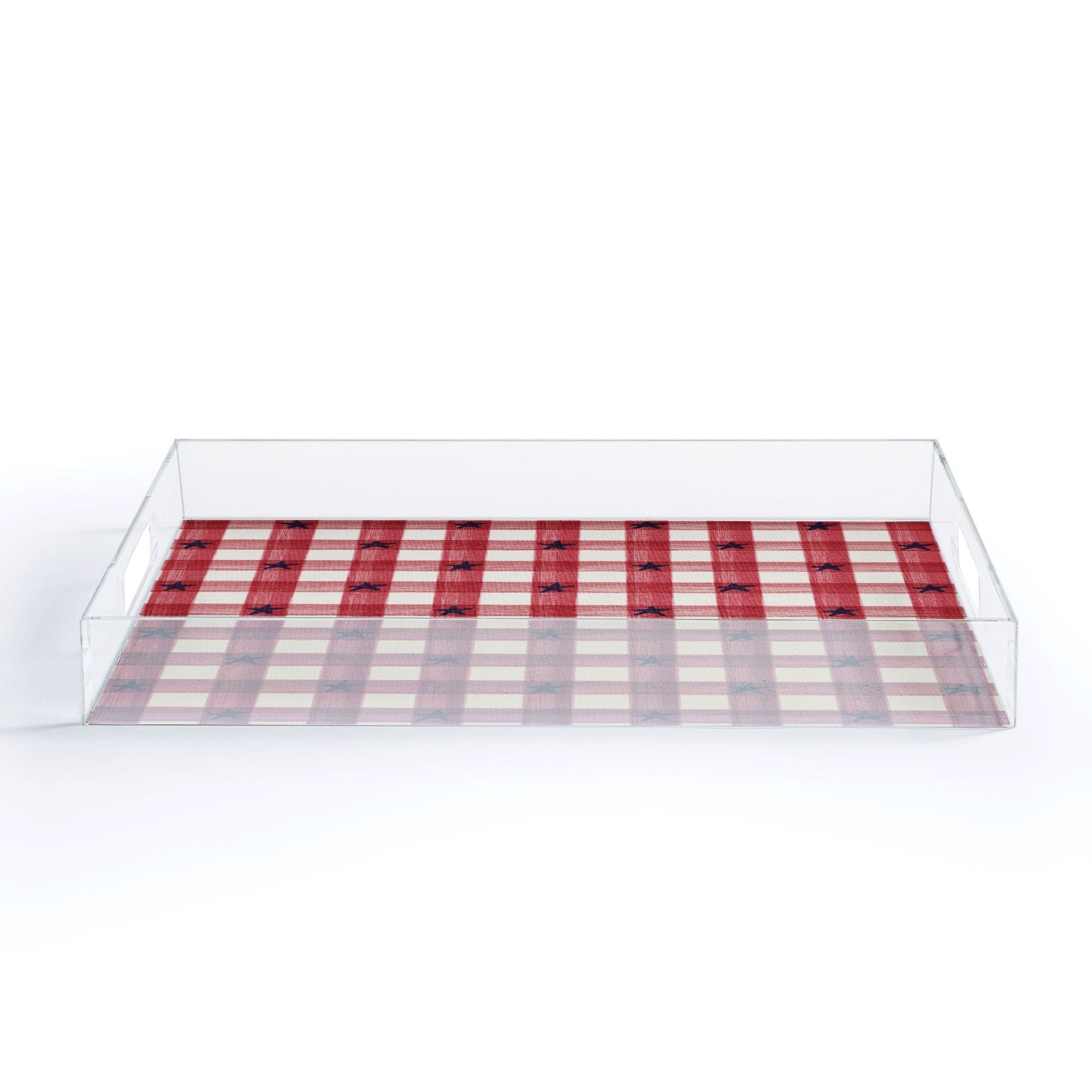 DENY Designs Red Gingham plus Stars Acrylic Tray