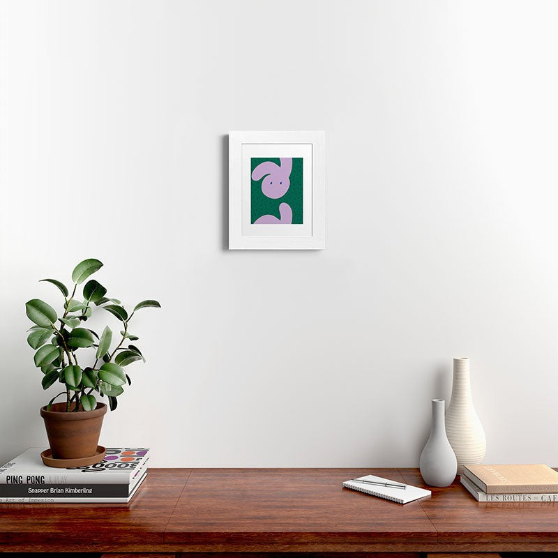 Camilla Foss Pebbles and Rabbit Framed Art Print