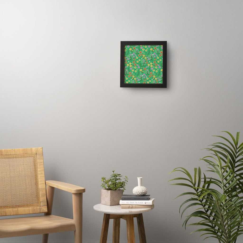 Pimlada Phuapradit Ditsy Spring Floral Green Framed Wall Art