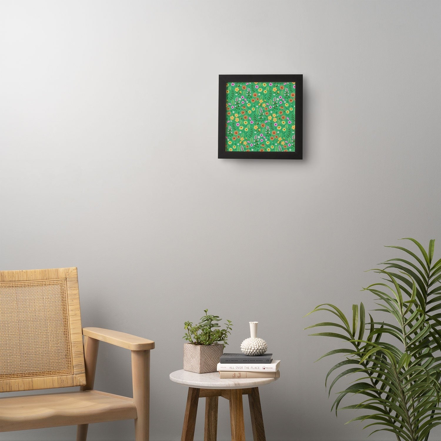 Pimlada Phuapradit Ditsy Spring Floral Green Framed Wall Art