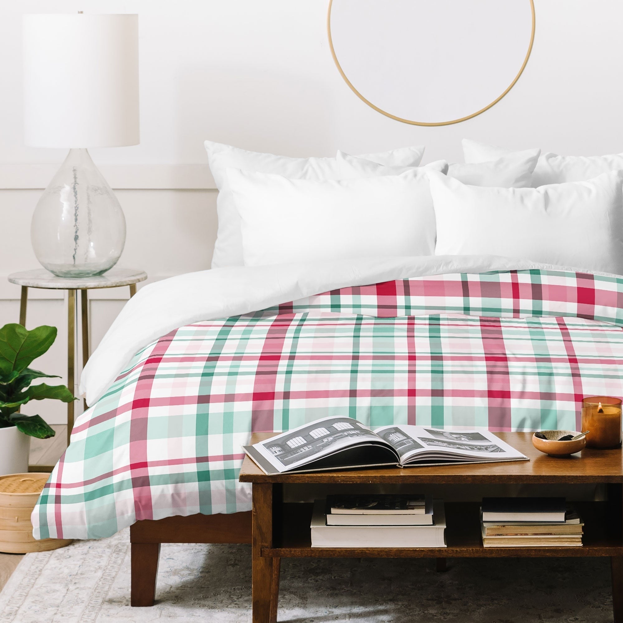 Lisa Argyropoulos Merry Vintage Plaid Duvet Cover