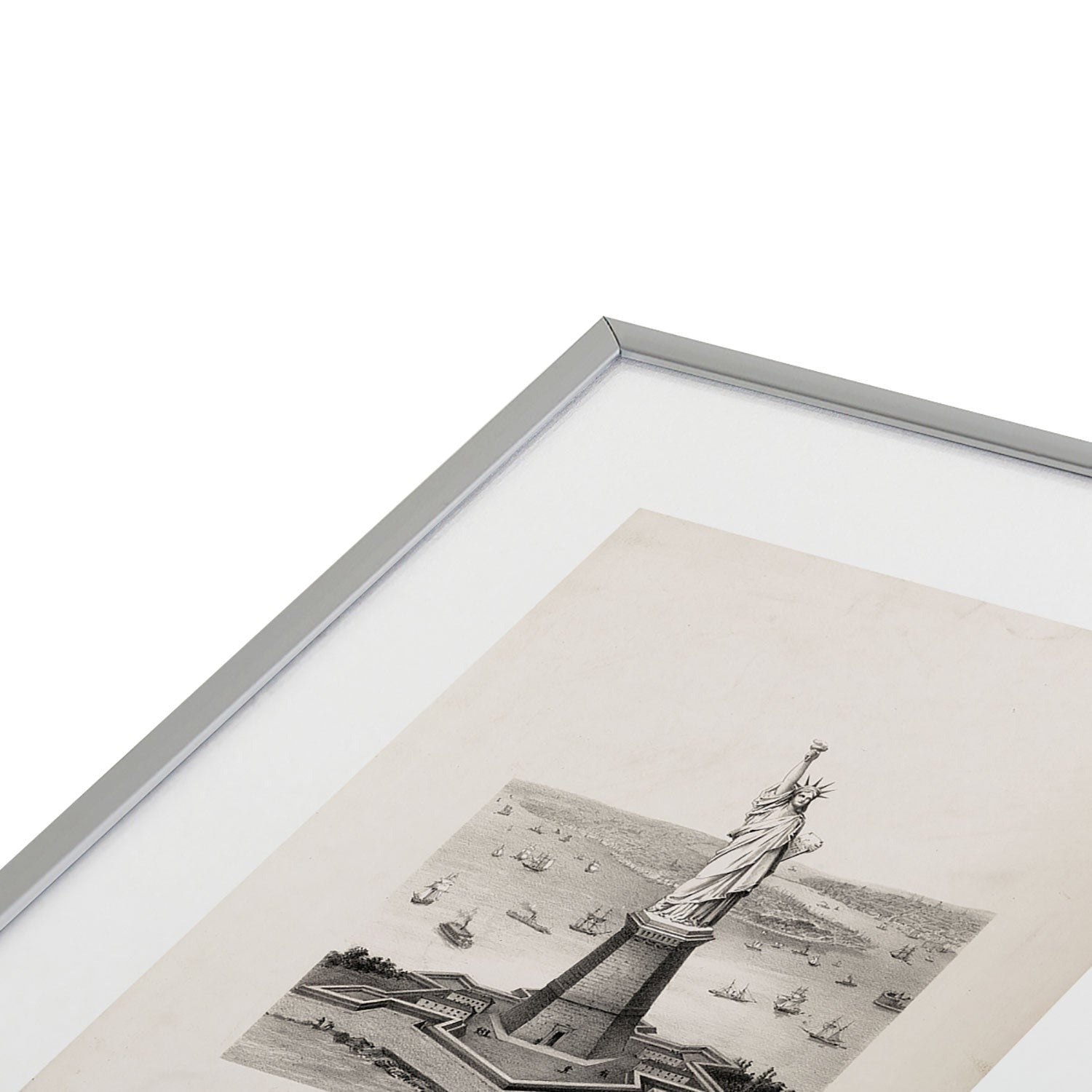 DENY Designs Vintage Lady Liberty Metal Framed Art Print
