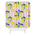 Design by Spark Zesty Lemons and Stripes Shower Curtain