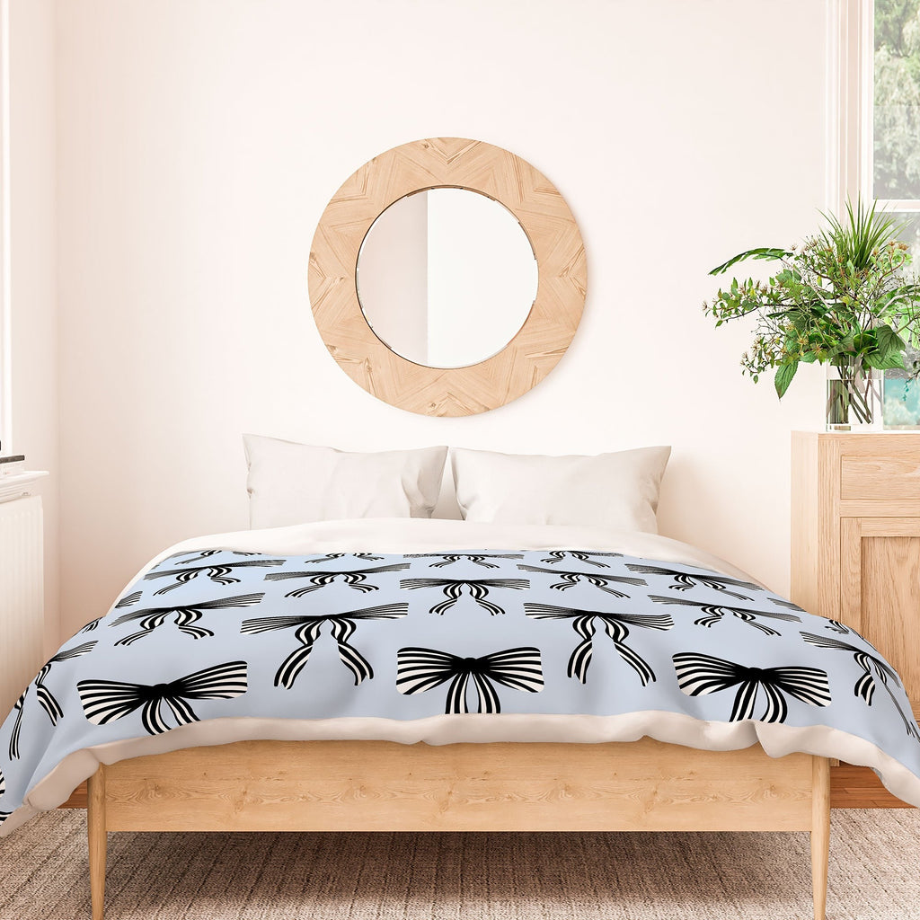 Design by Spark Black Striped Bows Duvet Cover