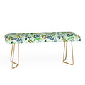Ninola Design Botanic Retreat Loose Botanical Leaves Watercolor Green Bench