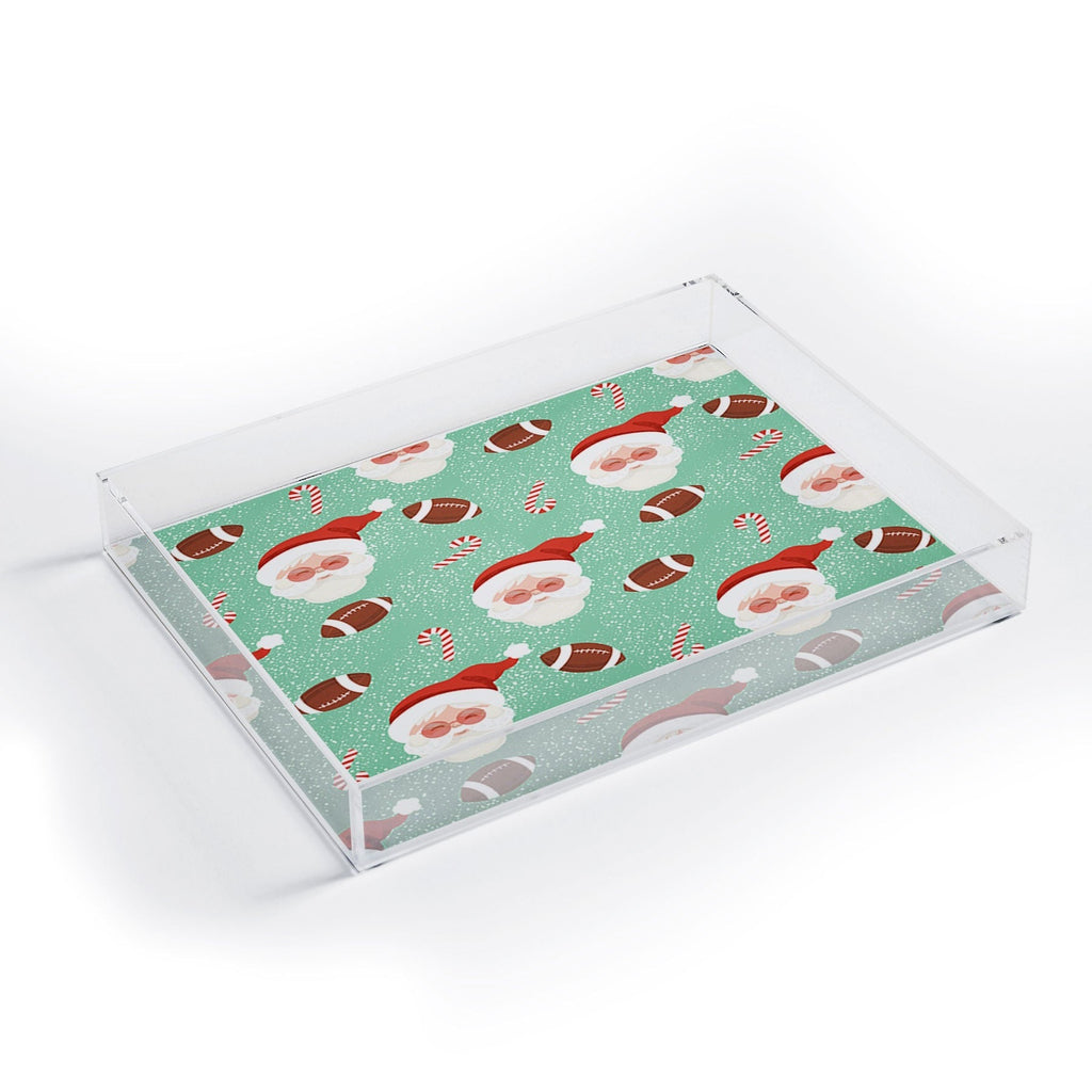 Design by Spark Sporty Football Santa Holiday Acrylic Tray