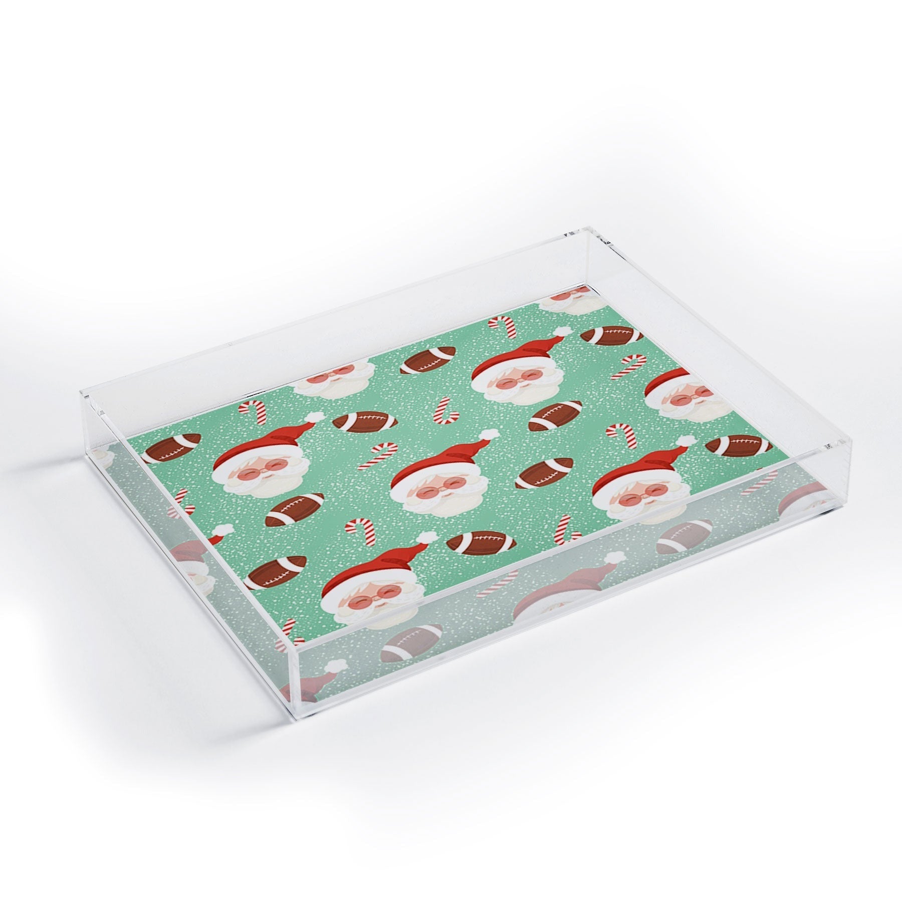 Design by Spark Sporty Football Santa Holiday Acrylic Tray