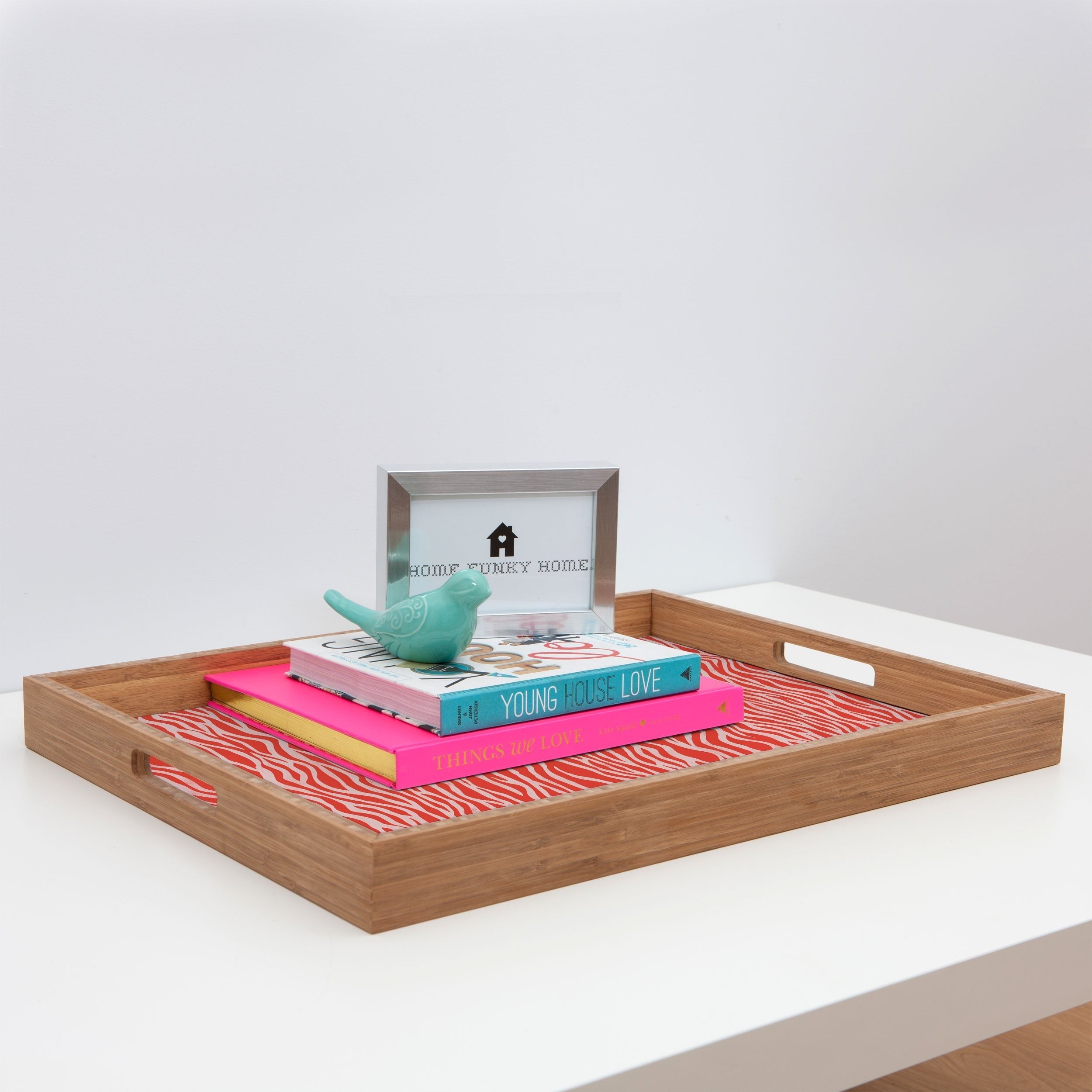 Avenie BR Red Zebra Stripe Rectangular Tray