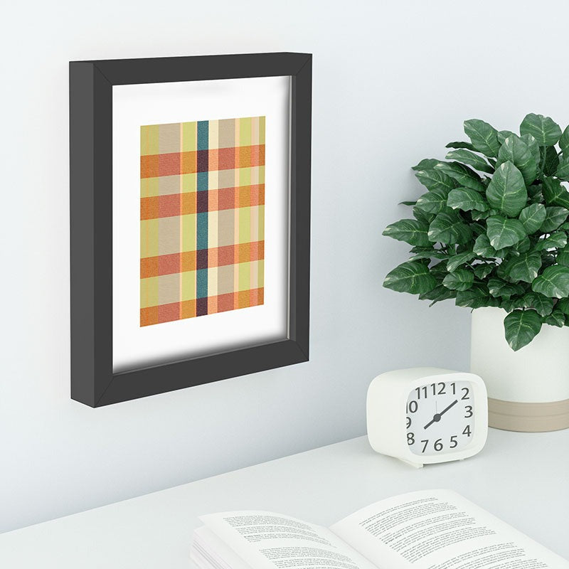 Marta Barragan Camarasa Retro Picnic Plaid Warm Tones Recessed Framing Rectangle