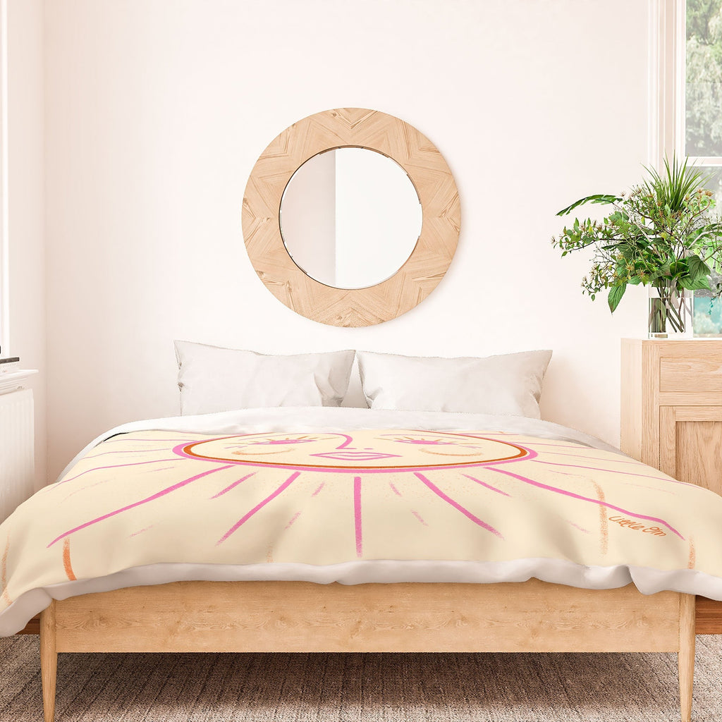 Little Om Celestial Sun cream Duvet Cover