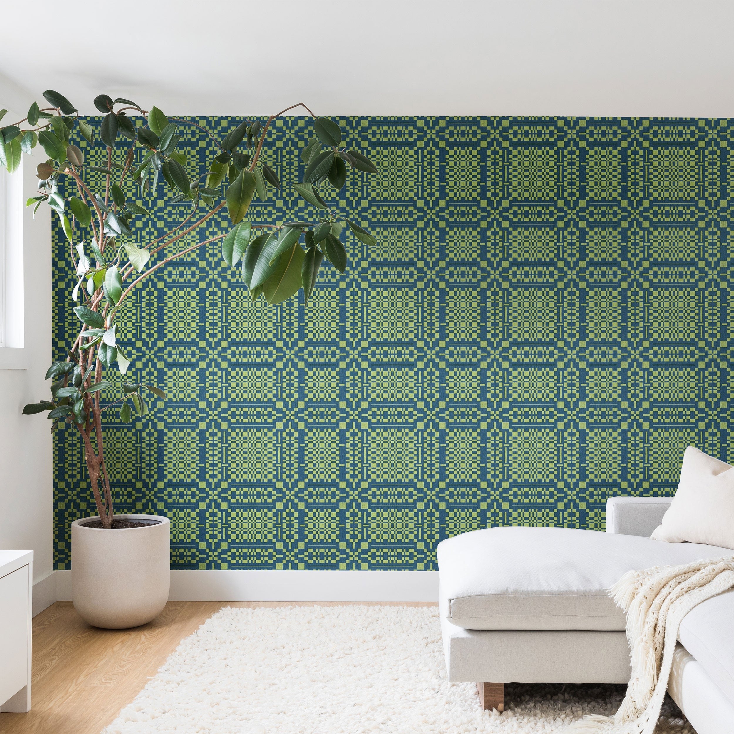 Marta Barragan Camarasa Nostalgic Grid Design Wall Mural