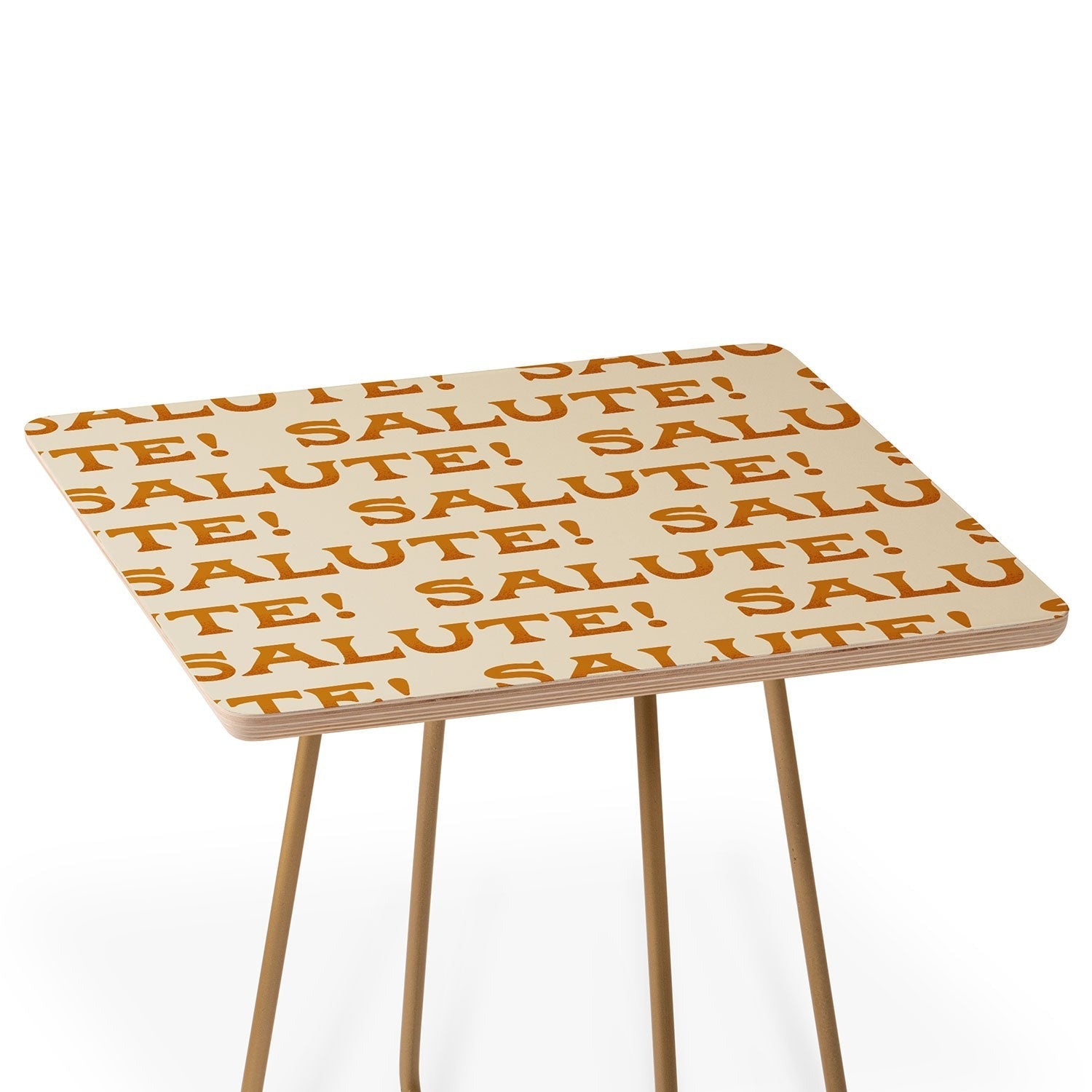 Jessica Molina Salute Gold Pattern on Cream Side Table