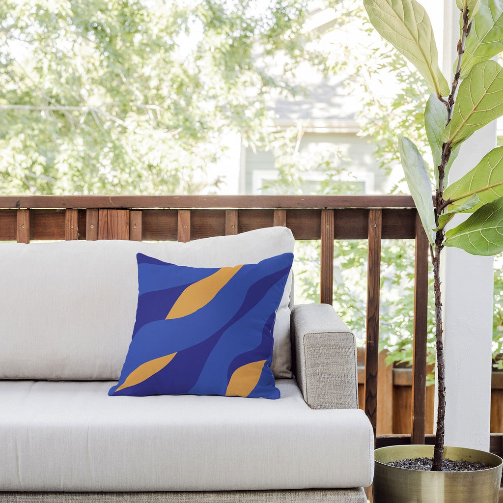 Camilla Foss Pebbles in Stream Outdoor Throw Pillow