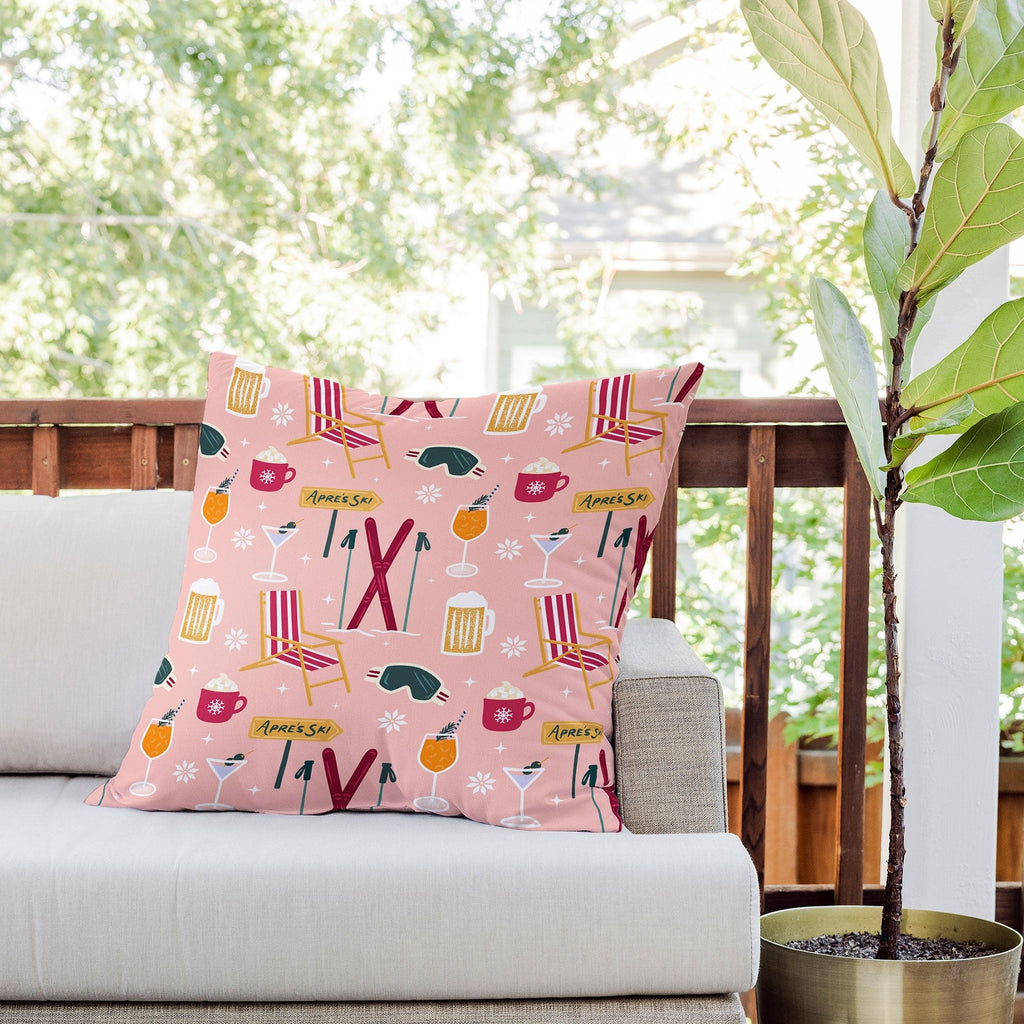 Design by Spark Apres Ski Holiday Outdoor Throw Pillow