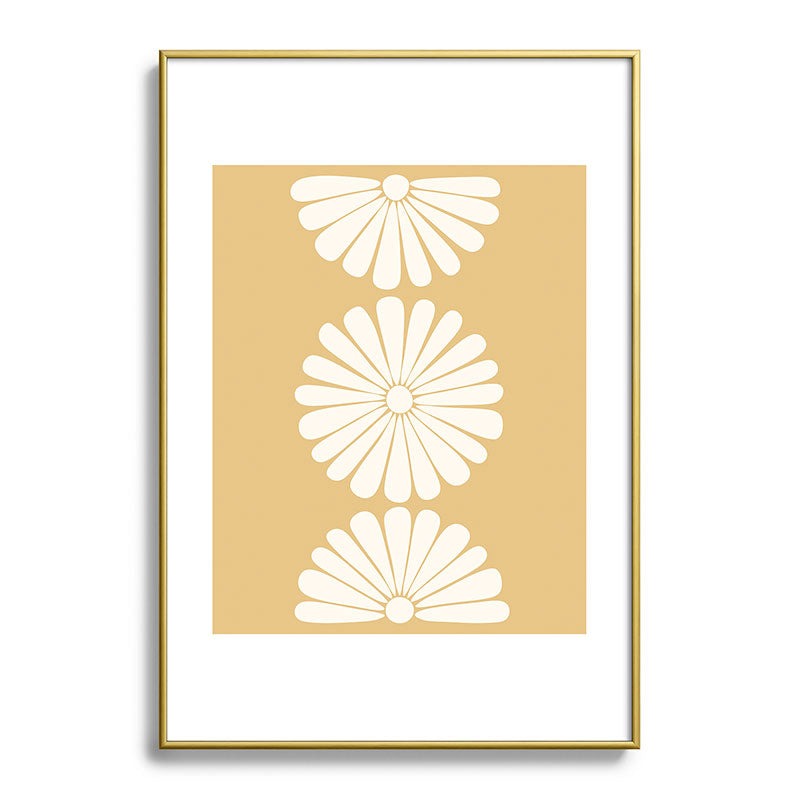 Colour Poems Retro Daisy XXIV Metal Framed Art Print