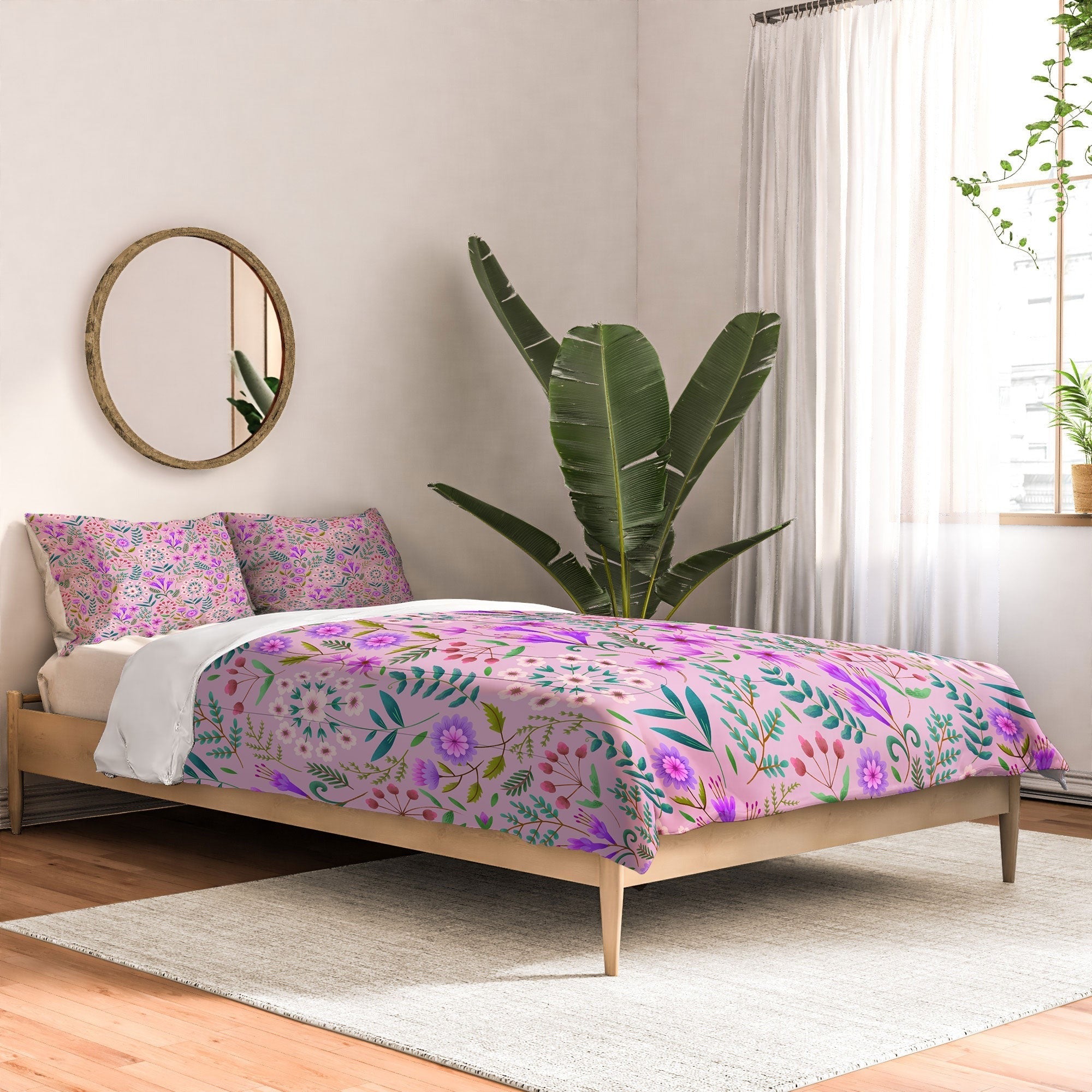 Pimlada Phuapradit Ditsy Purple Floral Half Drop Comforter