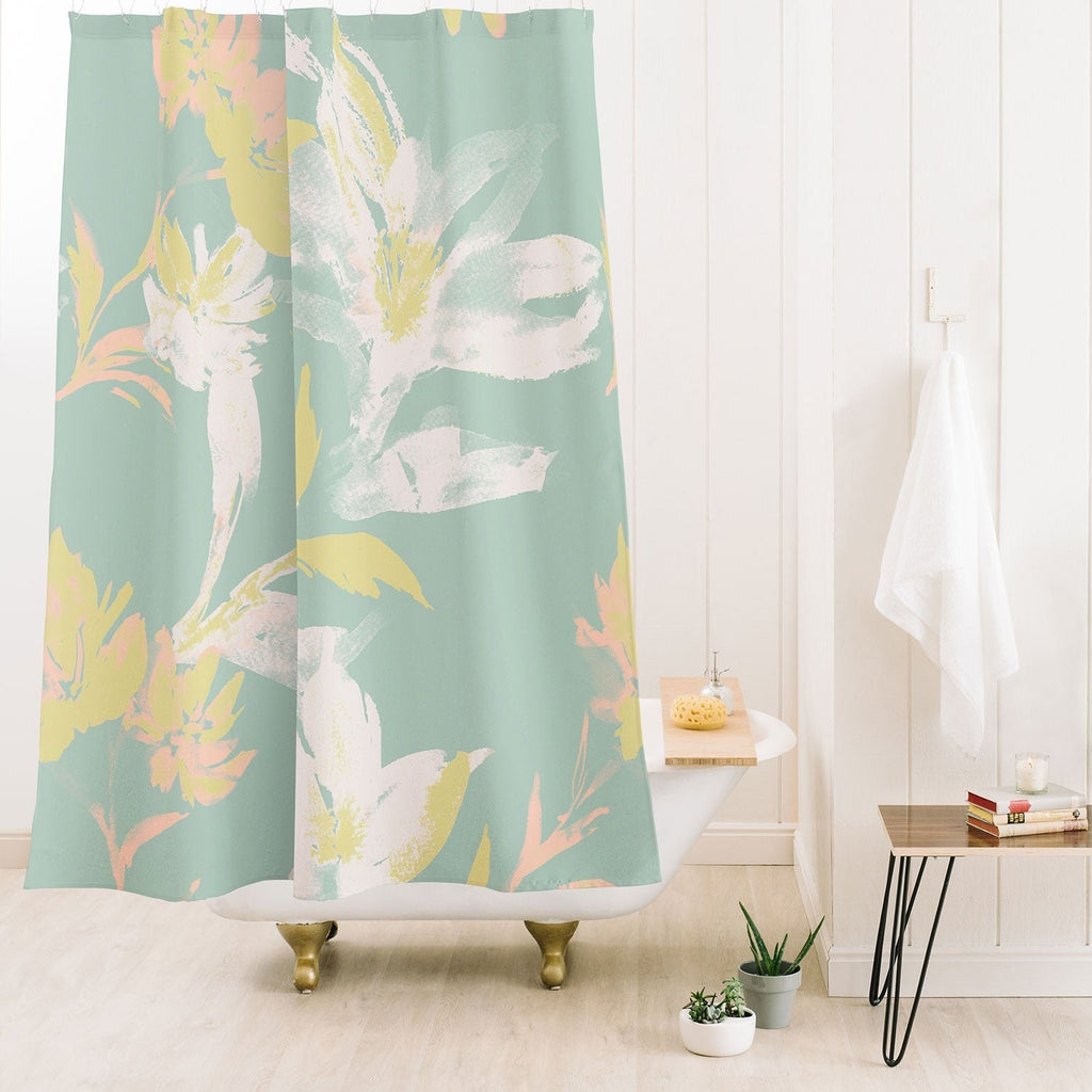 Gabriela Fuente Emma Floral Mint Shower Curtain