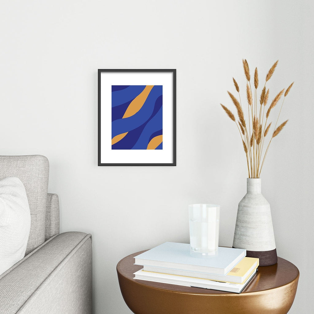 Camilla Foss Pebbles in Stream Metal Framed Art Print