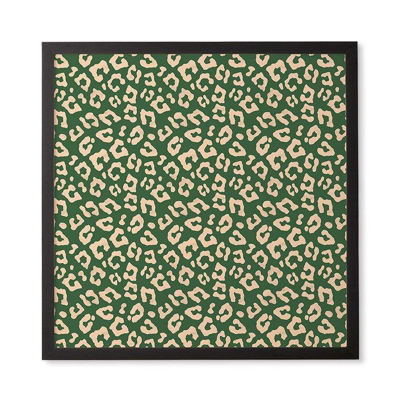 Avenie BR Cheetah Print In Green Framed Wall Art