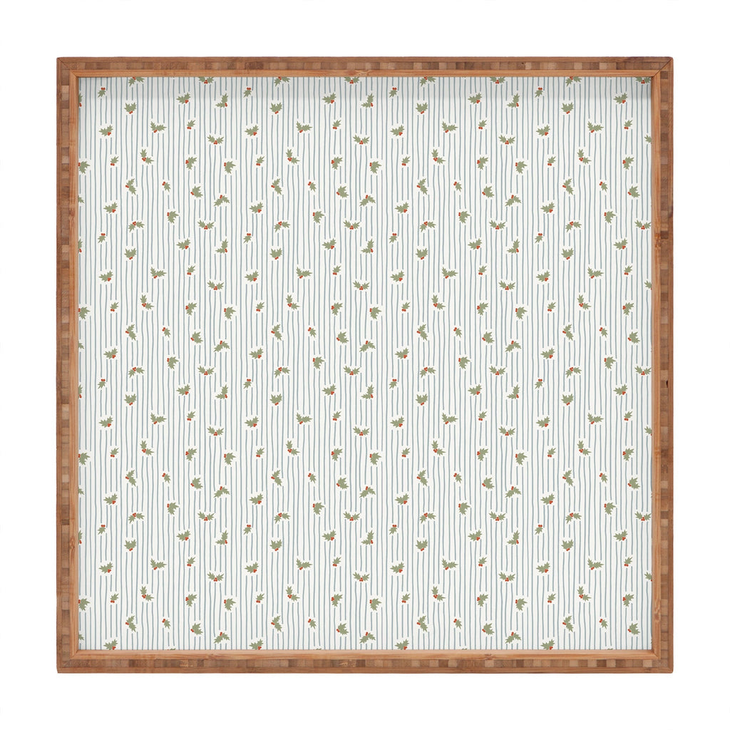 CoastL Studio Hand Drawn Holly Stripe Square Tray