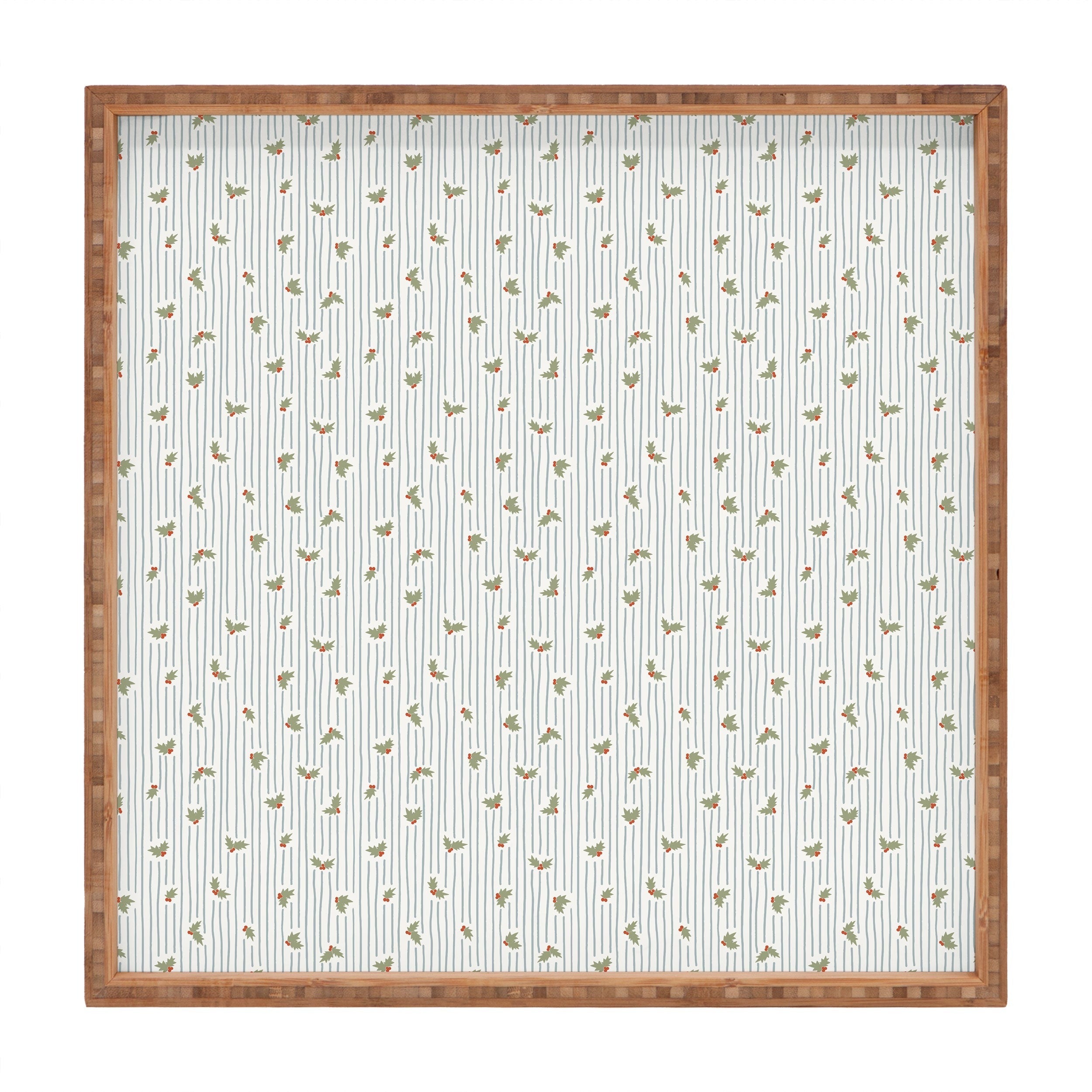 CoastL Studio Hand Drawn Holly Stripe Square Tray