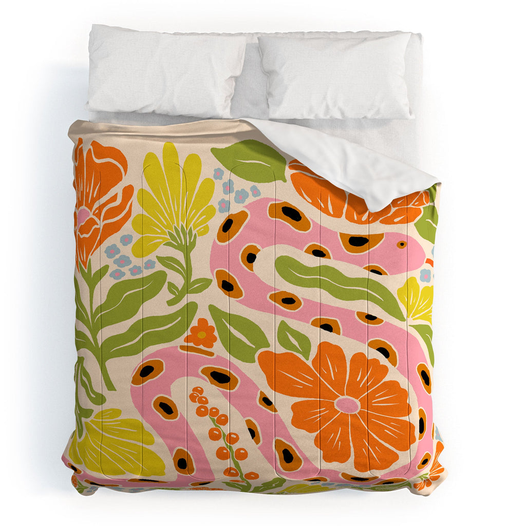 Jaclyn Caris Snake in the Garden Comforter