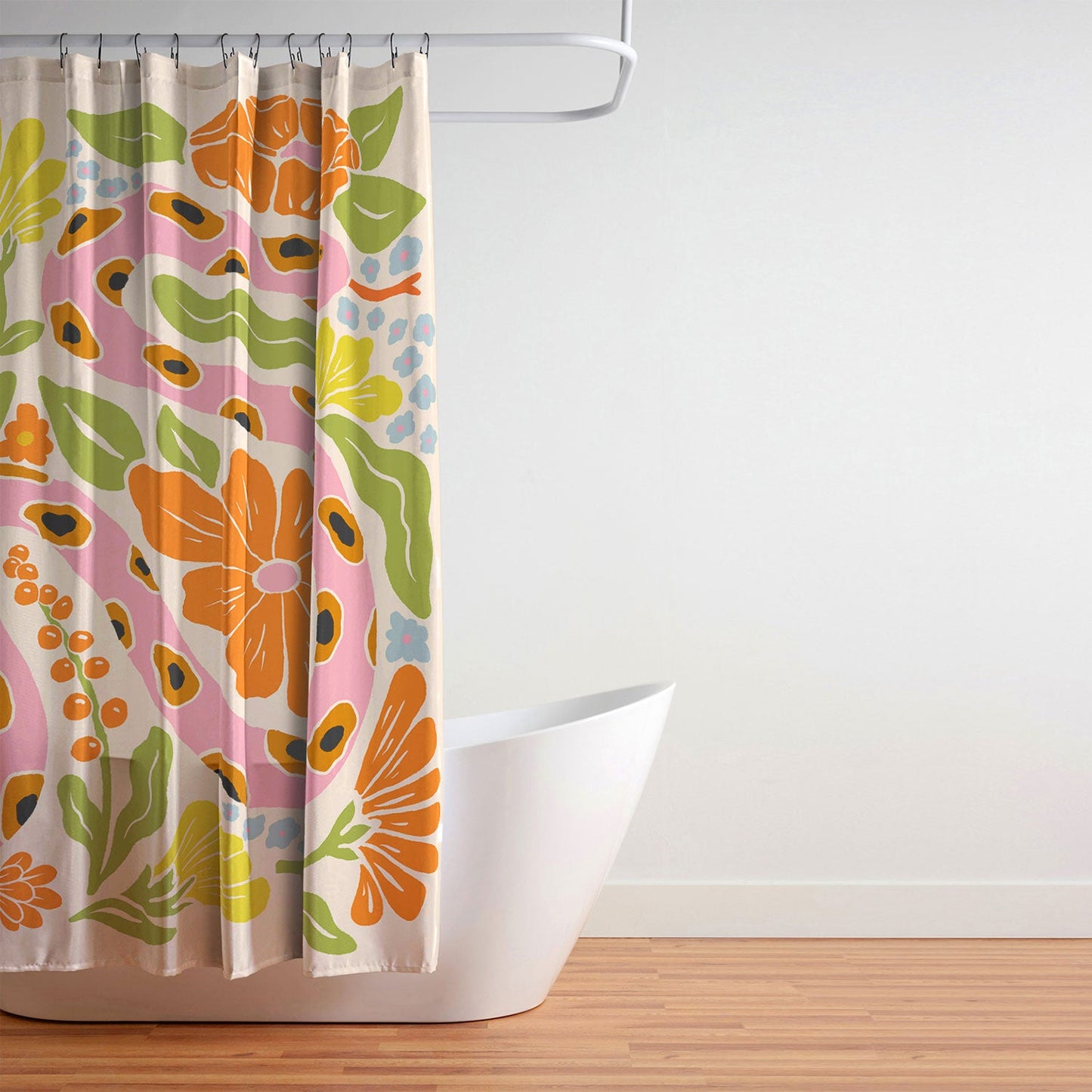 Jaclyn Caris Snake in the Garden Shower Curtain