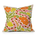 Jaclyn Caris Snake in the Garden Outdoor Throw Pillow