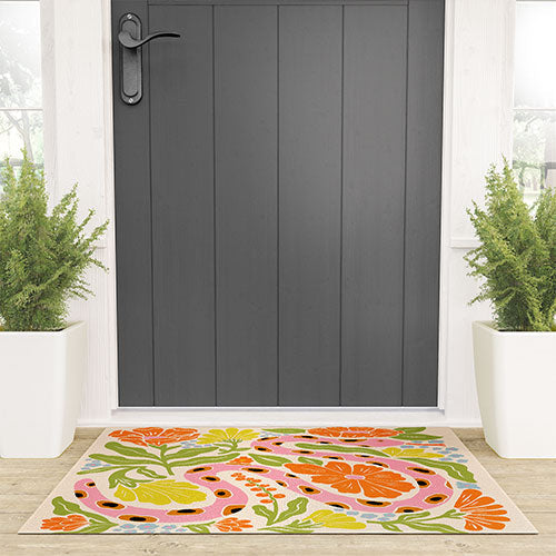 Jaclyn Caris Snake in the Garden Welcome Mat