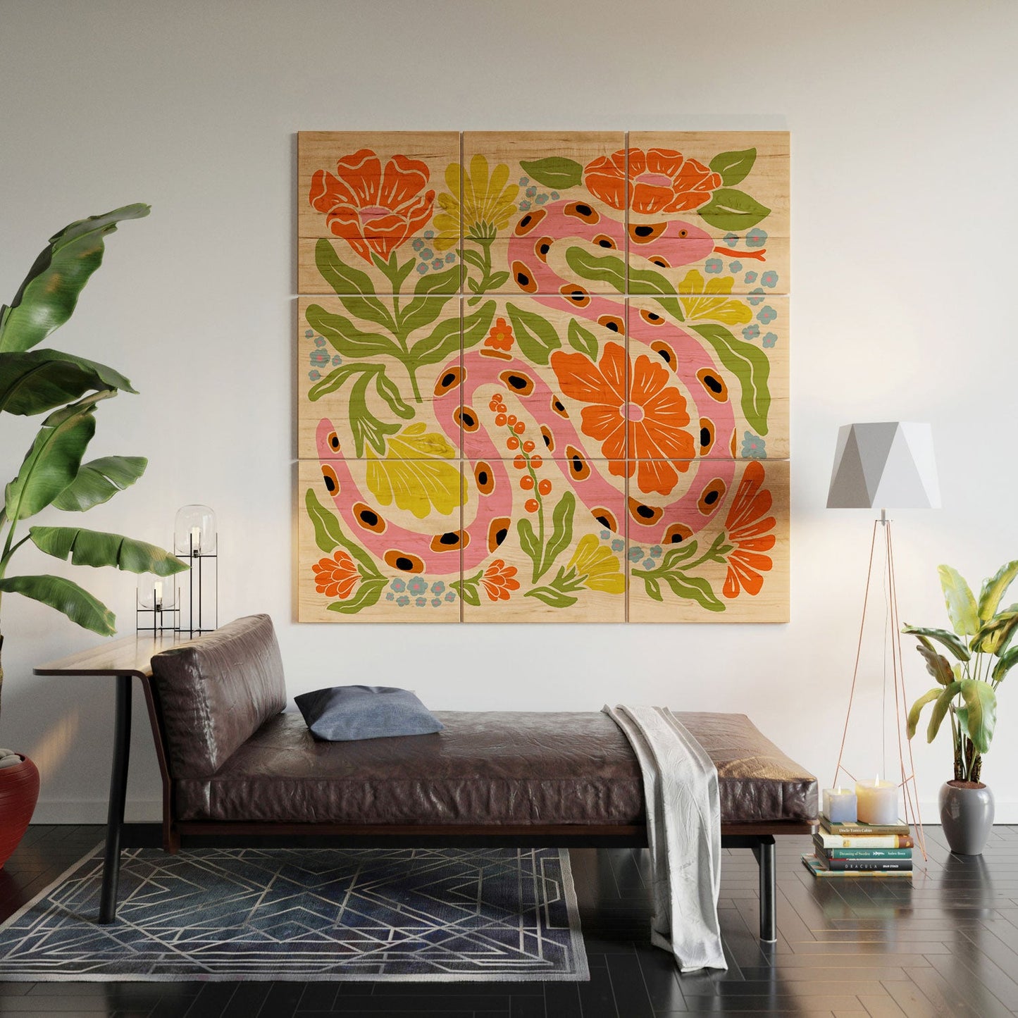 Jaclyn Caris Snake in the Garden Wood Wall Mural