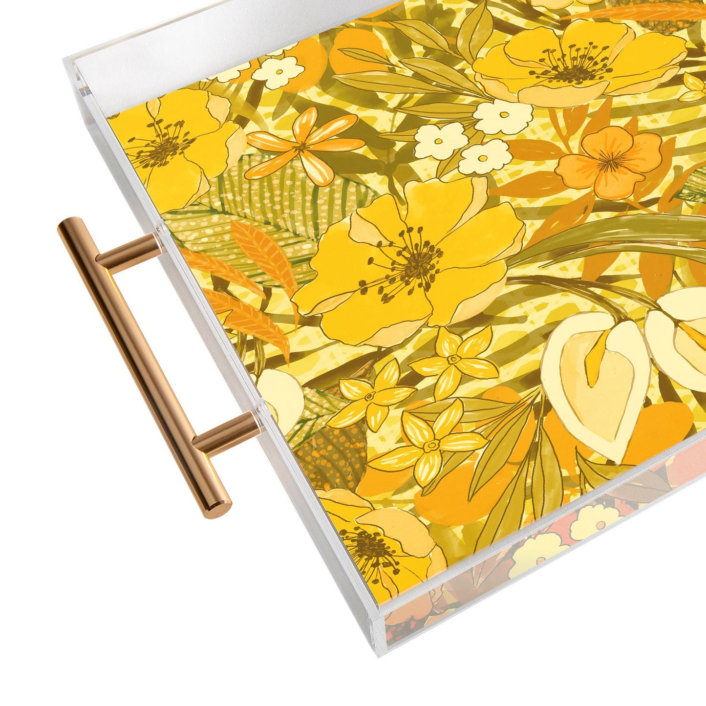 Jacqueline Maldonado 1970s floral watercolor Acrylic Tray