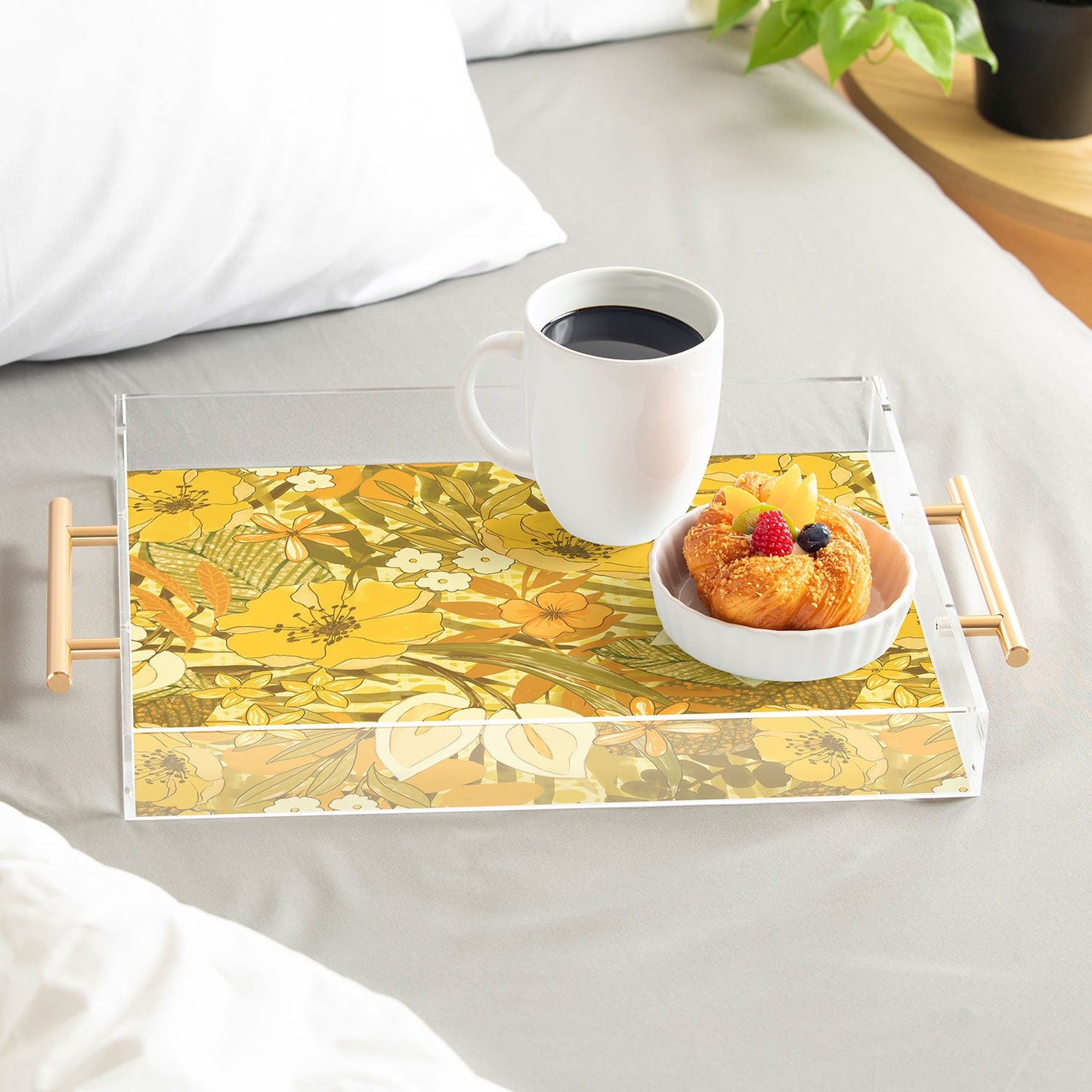 Jacqueline Maldonado 1970s floral watercolor Acrylic Tray