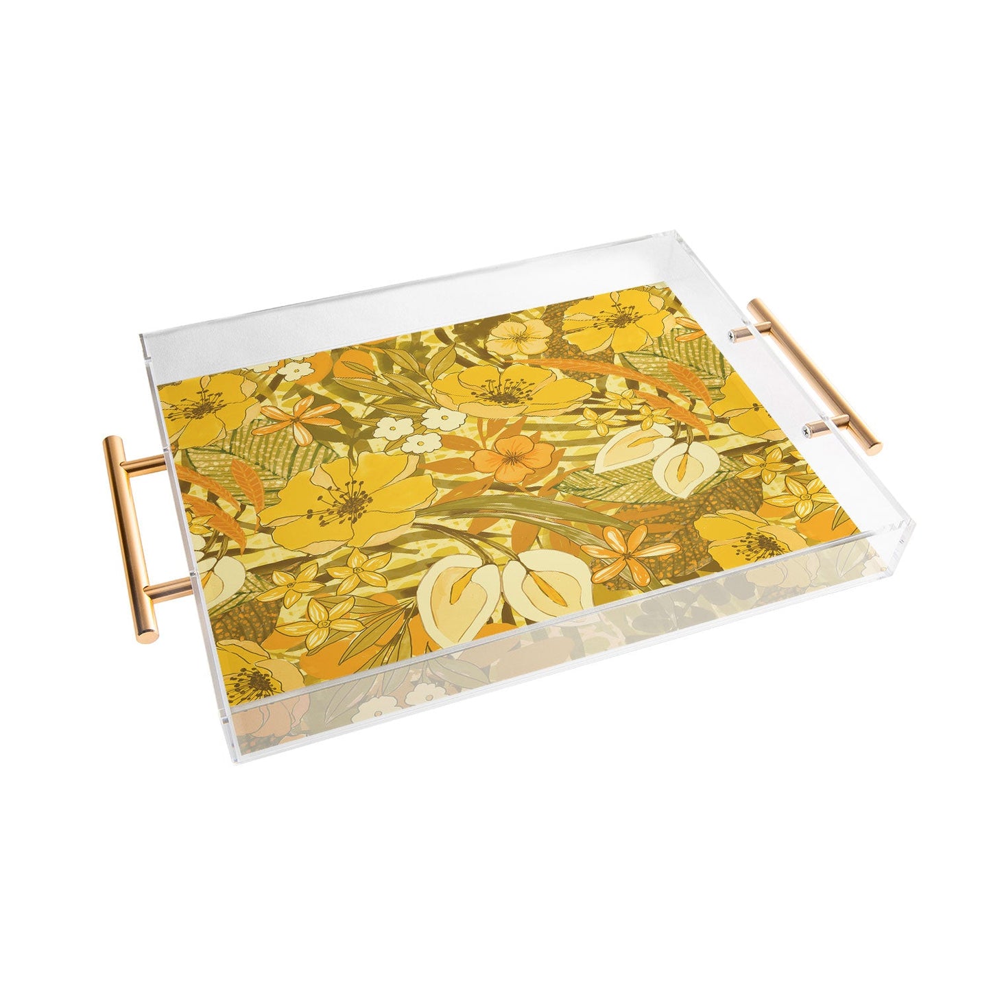 Jacqueline Maldonado 1970s floral watercolor Acrylic Tray