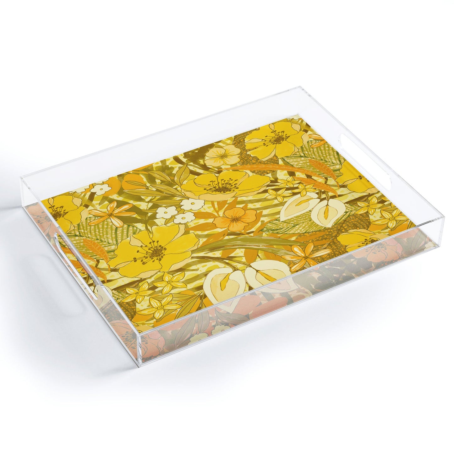 Jacqueline Maldonado 1970s floral watercolor Acrylic Tray