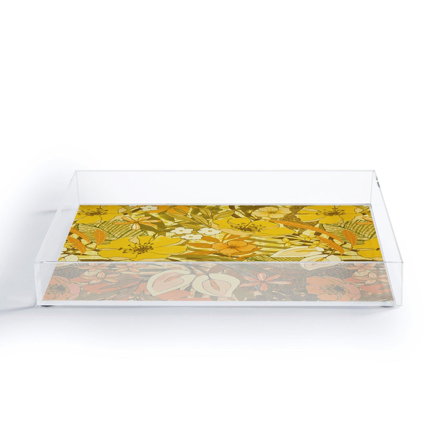 Jacqueline Maldonado 1970s floral watercolor Acrylic Tray
