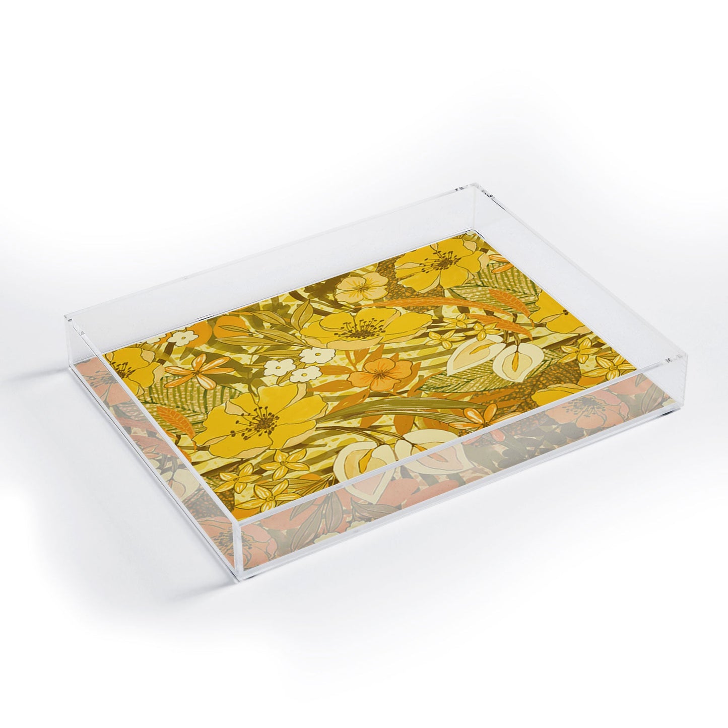Jacqueline Maldonado 1970s floral watercolor Acrylic Tray
