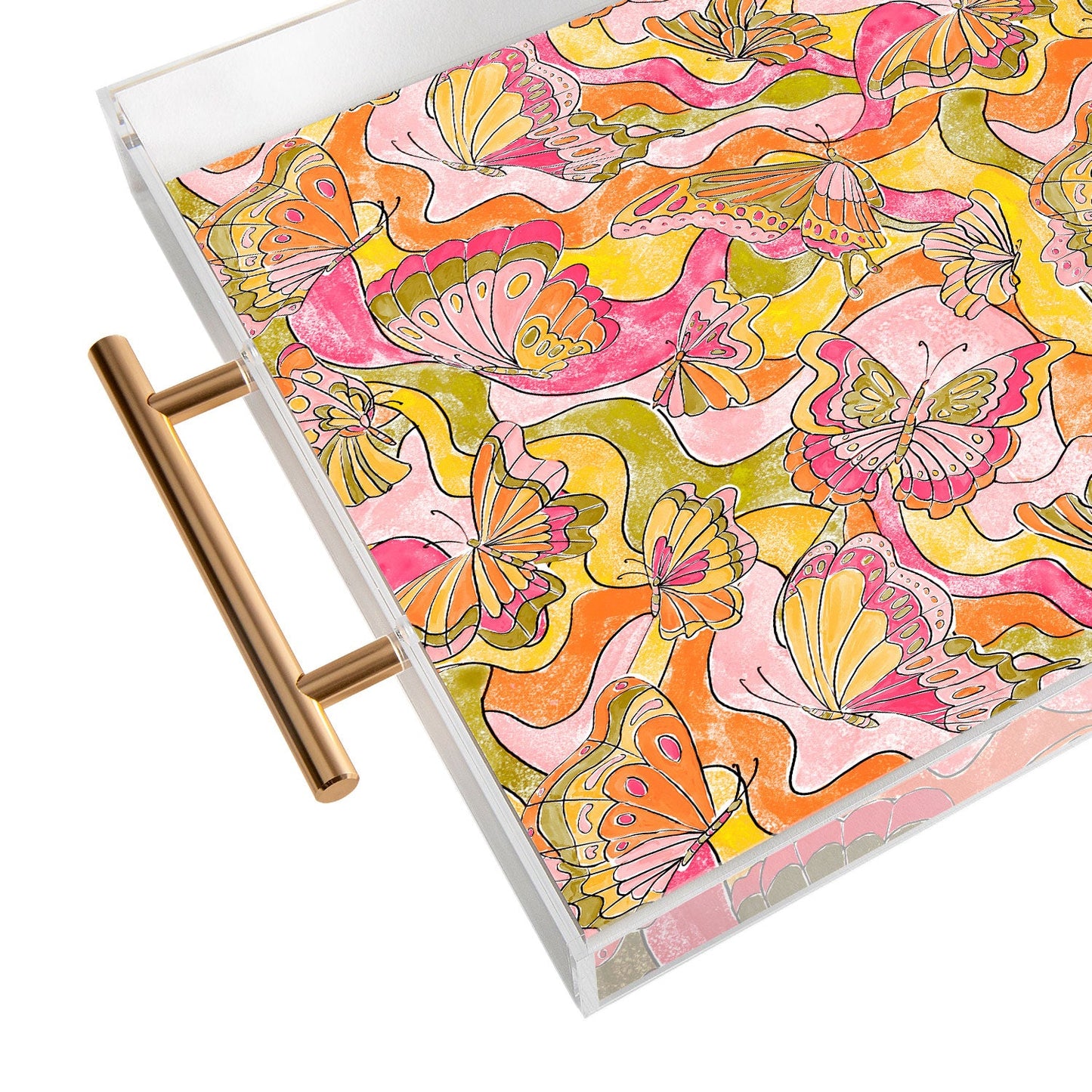 Jacqueline Maldonado Butterflies A Go Go Acrylic Tray